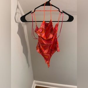 Yellow the Label- Body suit open back- soft material - Size Small - never worn